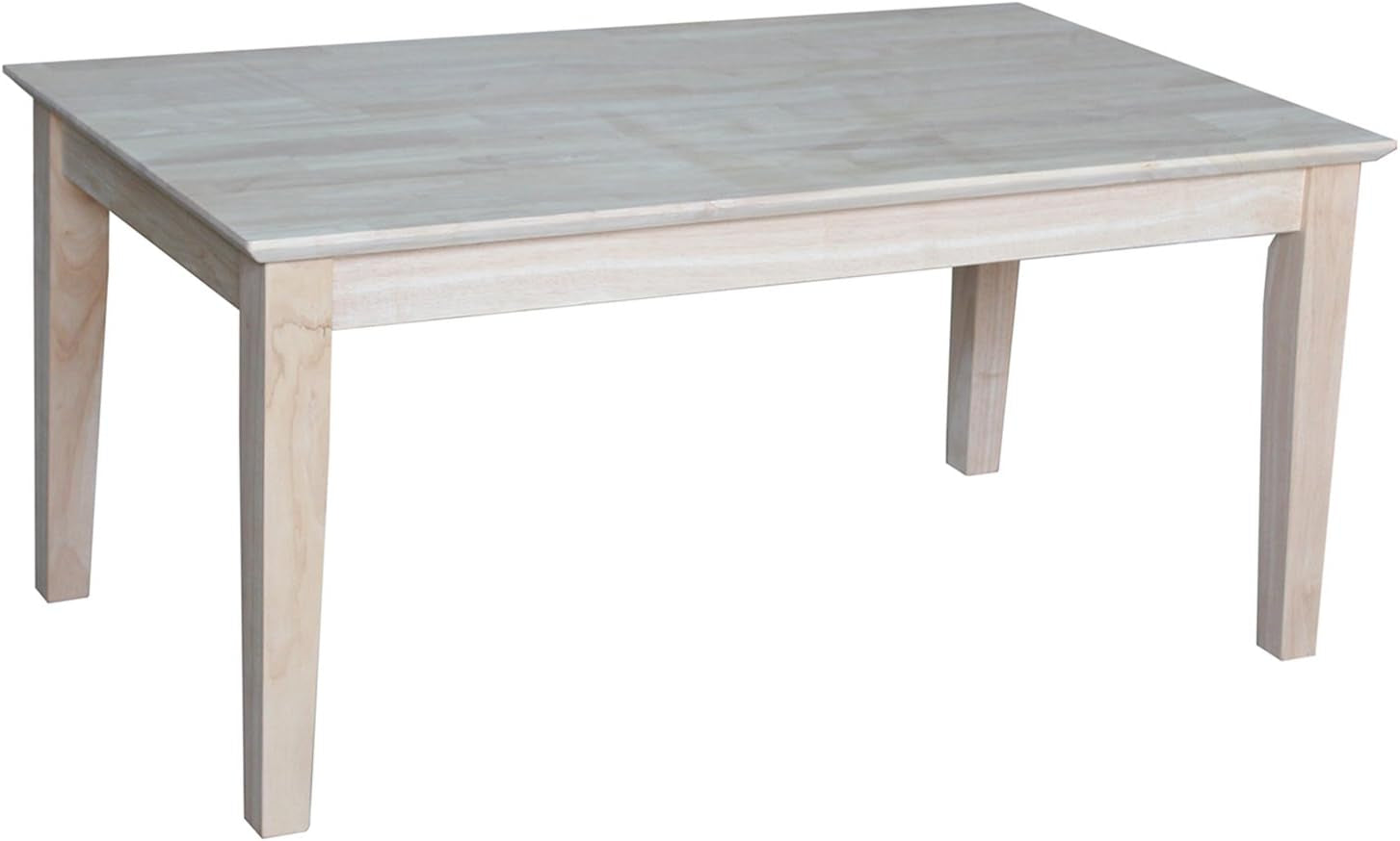 International Concepts 48" W Shaker Sofa Table and Tall Shaker Coffee Table, Unfinished