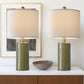 20.25" Small Table Lamps Set of 2 Modern Ceramic Lamps for Living Room Farmhouse Bedside Lamps Boho Lamps for Night Stands Green Bedroom Lamp Side Table Lamps End Table Lamp