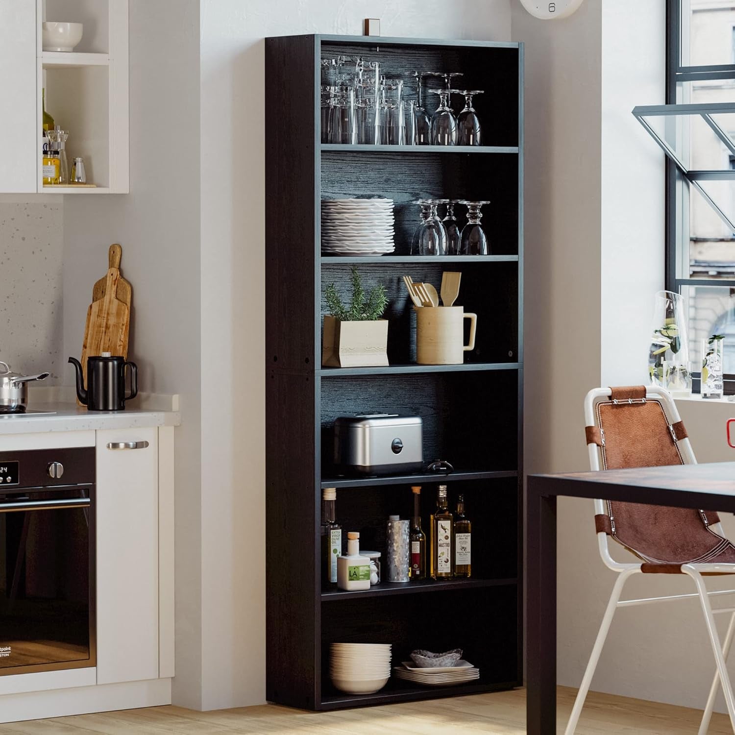 Bookshelves and Bookcases Floor Standing 6 Tiers Display Storage Shelves 70 in Tall Bookcase Home Decor Furniture for Home Office, Living Room, Bed Room