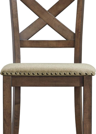 Signature Design by Ashley Moriville Set of 2 Upholstered Dining Room Chairs, 19", Brown, Modern Farmhouse Style
