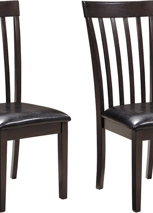 Signature Design by Ashley Hammis Rake Back Dining Chair Set, Dark Brown Finish, Pack of 2