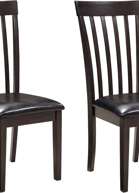 Signature Design by Ashley Hammis Rake Back Dining Chair Set, Dark Brown Finish, Pack of 2