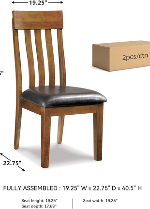 Signature Design by Ashley Ralene Medium Brown Rake Back Dining Room Chairs, Set of 2
