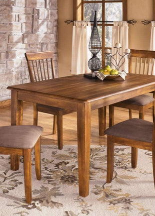 Berringer Spindle Back Dining Chairs (Set of 2) by Signature Design by Ashley – Rustic Light Brown Finish with Upholstered Cushioned Seats