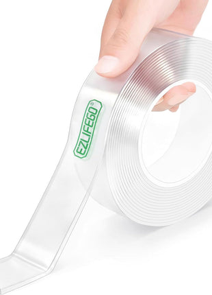 Professional-Grade Double-Sided Nano Adhesive Tape (16.5FT) for Wall Decor and Picture Hanging