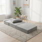 Folding Sofa Bed, Convertible Sleeper Chair with Pillow, Foldable Mattress & Back Support, Portable Floor Lounger Futon for Apartment, Dorm, Living Room, Bedroom, Grey