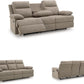 Yarrow Lane Classic Chenille Manual Pull Tab Reclining Sofa with Drop down Table and USB Charging, Light Brown