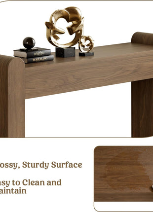 47-Inch Arc Console Table - Elegant Wooden Entryway Table for Living Room, Hallway, and Home Decor