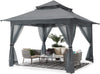 Pop up Gazebo 13X13 - Outdoor Canopy Tent with Mosquito Netting for Patio Garden Backyard(Gray)