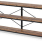 71" Sofa Tables Extra Long Couch Table, Narrow Long Console Table, Entryway Table,Sofa Table with 3 Tiers Storage Shelves (Rustic Brown)