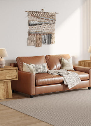 Contemporary Wooden End Table with Storage Drawer and Curved Handle for Living Room and Bedroom, Perfect for Compact Spaces (Natural Wood Finish)