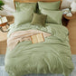 Queen Comforter Set - 7 Pieces Sage Green Soft Bed in a Bag Queen with Fitted Sheet, Flat Sheet, 2 Pillow Shams, and 2 Pillowcases- Warm Bedding Sets Queen for All Season