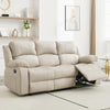 Manual Recliner Sofa, 3 Seater Reclining Couch with Side Pocket for Living Room, RV, Home Theater(3 Seat,Beige)