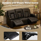 Leather Recliner Sofa Set with Manual Recliners,Living Room Furniture Set with Reclining Couch,Loveseat and Armchair,Living Room Chair with Cup Holders,Black (3+1+1)