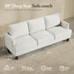 3 Seater Sofa Couch with Deep Seats, 89" Mid Century Modern Upholstered Sofa with Armrests, Comfy Couches for Living Room, Bedroom, Apartment and Office (Beige)
