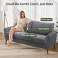 68" Loveseat Sofa Grey Corduroy Couch, Mid Century Modern Love Seat Couches for Living Room, Small Loveseat for Bedroom Office, Comfy Sofa with Spring Cushion, Solid Wood, Tool-Free Assembly