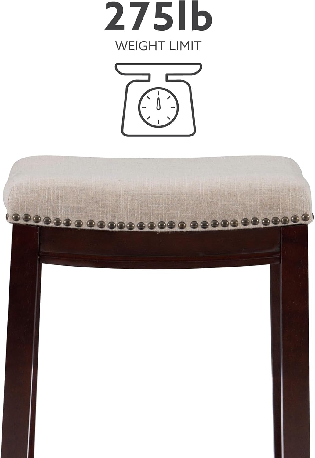 Harper Beige & Dark Walnut 24" Counter Stool, Beige/Dark Walnut (98325WAL-01-KD)
