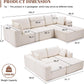 108” Modulr Sectionl Sof, Cloud Sectionl Couch with Deep Set, Modern Modulr L-Shpe Sof with Chise,Upholstered Boneless Couches for Living Room (Corduroy, Beige)
