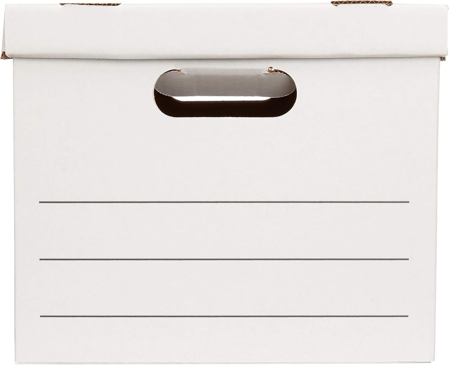 Storage/Filing Boxes with Lift-Off Lid - Letter/Legal Size, Sturdy, Easy Assembly, White, 16.2" L X 12.5" W X 10.5" H, Pack of 20