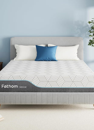 12-Inch Medium Queen Memory Foam Mattress with Cooling Gel and Removable Fiberglass-Free Cover, CertiPUR-US Certified for Back Pain Relief