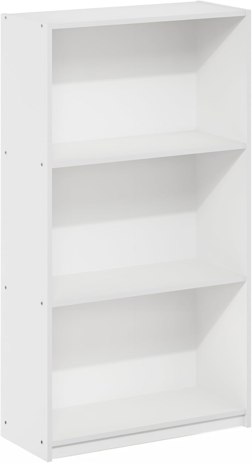 Basic Book Shelf, 3-Tier Modern Bookshelf, Bookcase with Open Shelves, 9.3 X 21.8 X 39.5, for Living Room, Bedroom, Home Office, White