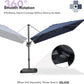 9 Feet Patio Umbrella Outdoor Cantilever Square Umbrella Aluminum Offset Umbrella with 360-Degree Rotation for Garden Deck Pool Patio, Navy Blue