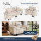 Cloud Modular Couches Sets, 2 Pieces Sectional Sofa Set with Loveseat, 3-Seater Comfy Couch for Living Room Small Spaces, Chenille Corduroy Dual Fabric, Beige