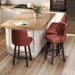 Swivel Barstools Set of 2, 26’’H Modern Counter Height Barstool with Metal Legs,Faux Leather Upholstered Bar Stools with Back for Kitchen Island, Dining Room, Pub - Brown