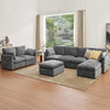 Modular Sectional Couch 8 Seat, Cloud Sofa for Living Room,Chenille Sofa Set with Ottoman, Grey