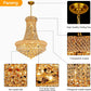 Crystal Chandeliers for Dining Room Light Fixture,Empire Style K9 Crystal Chandeliers for Entryway,12 Lights Gold Luxury Lighting Fixtures for Living Room Stairway Bedroom Foyer D22 Inch