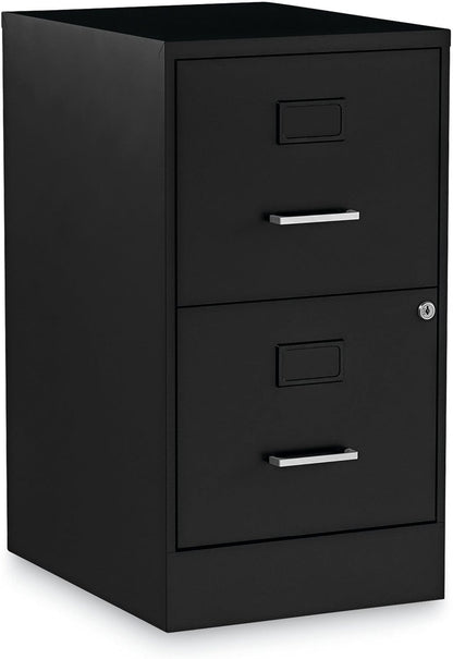 Soho Vertical File Cabinet, 2 Drawers: File/File, Letter, Black, 14" X 18" X 24.1"