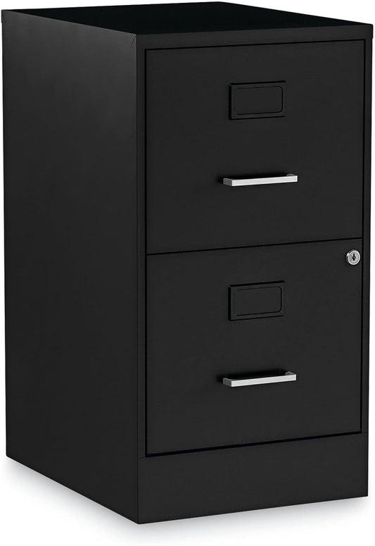 Soho Vertical File Cabinet, 2 Drawers: File/File, Letter, Black, 14" X 18" X 24.1"