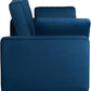 Ainsley 66.5" onvertible Sleeper Loveseat, Full Size, Dreamoil omfort, Soft Velvet Fabri, Navy