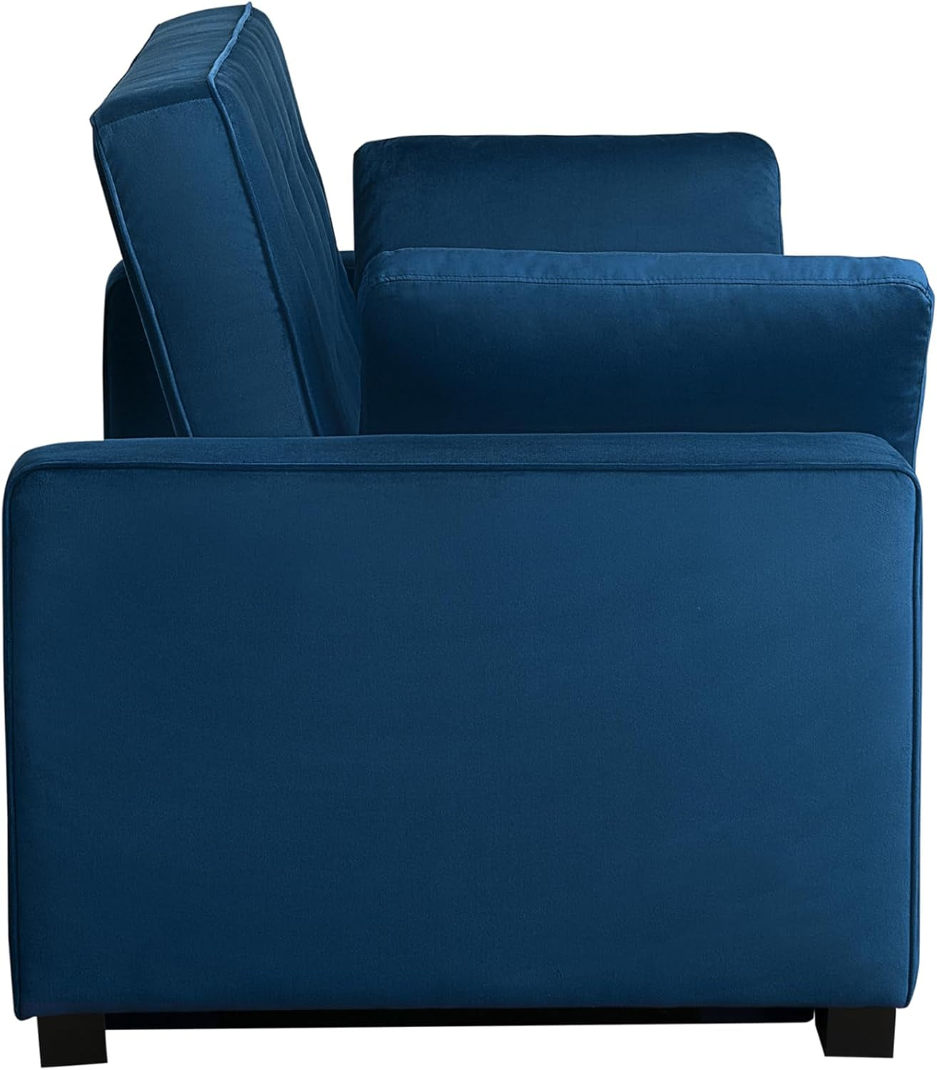 Ainsley 66.5" onvertible Sleeper Loveseat, Full Size, Dreamoil omfort, Soft Velvet Fabri, Navy