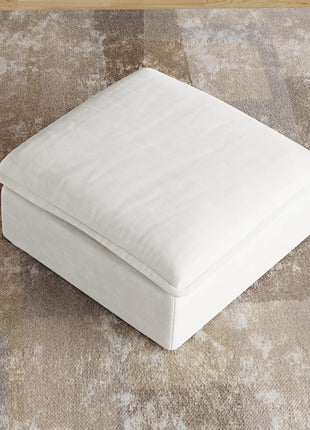 Elegant Minimalist Ottoman Module for Living Room with Removable Cushion Covers, Comfortable and Breathable Footstool in White, Perfect for Apartment Sofas