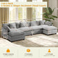 149.2" Modular Sectional Sofa,U Shaped Couch for Living Room,Modern Deep Seat Sofa 3 Seater Chenille Fabric Comfy Cloud Couches with Throw Pillows & Movable Ottoman