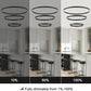 Elegant 3-Rings Black Modern LED Chandelier – Fully Dimmable High Ceiling Pendant Light for Dining Room, Living Room, Foyer & Staircase (Warm White 3000K, Adjustable Size 15.7"-31.4")