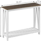Farmhouse Console Table, Rustic Vintage Narrow Sofa Table for Entryway, Living Room, Hallway, 40 White