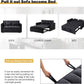 Convertible Sofa Bed, Pull Out Couch with Side Pockets, 3 in 1 Velvet Fabric Loveseat Sleeper Sofa Bed, Pull Out Couch with Adjustable Backrest for Living Room, Bedroom, Apartment, Black