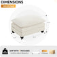 35‘’ Modern Chenille Cloud Sofa Ottoman,Rectangle Ottoman for Modular Sectional Sofa, Beige