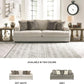 Soletren Contemporary Chenille Queen Sofa Sleeper with 4 Accent Pillows, Off-White