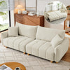 Sleeper Sof Bed Convertible Couch with Storge in Chenille Fbric Loveset for Living Room prtment nd Smll Spces(Crem)