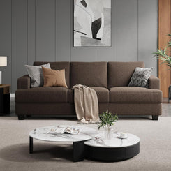 89 Inch Sofa with Extra Deep Seats Oversize, 3 Seater Sofa for Living Room,Modern Couch and Sofa, Comfy Armrests and Seats and Backrests, Easy Installation, Brown