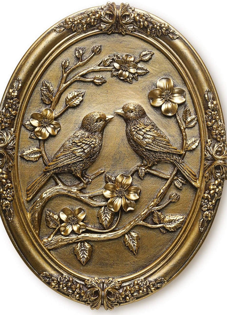 Antique Hand-Painted Embossed Bird Wall Sculpture - Elegant Home Decor Accent for Living Room, Bedroom, Dining Room, and Hallway - Ideal Mother's Day Gift