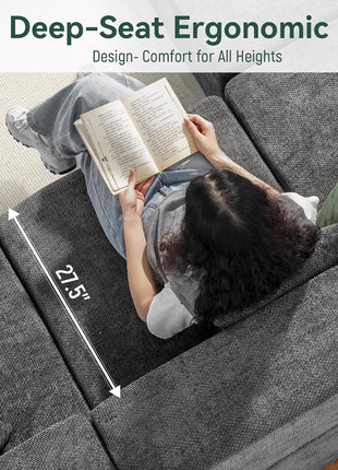 Elegant 6-Seater Modular Cloud Couch in Comfy Chenille and Memory Foam - Ideal for a Relaxing Living Room Experience