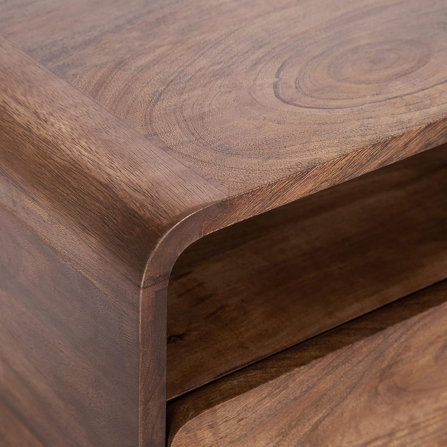 Kato Modern Wood Floating Side Table with Drawer; 18 X 10 X 9; Walnut Brown; Contemporary Wooden Floating Nightstand for Bedroom Bedside Table