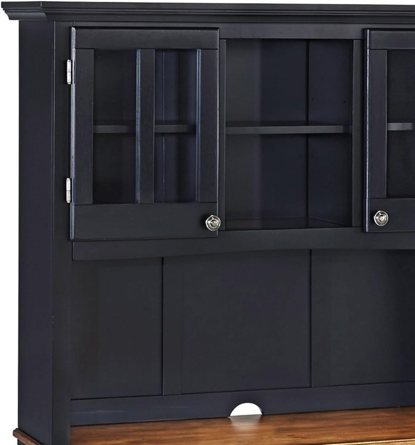 Buffet of Buffets Black Storage Hutch with Wood Top