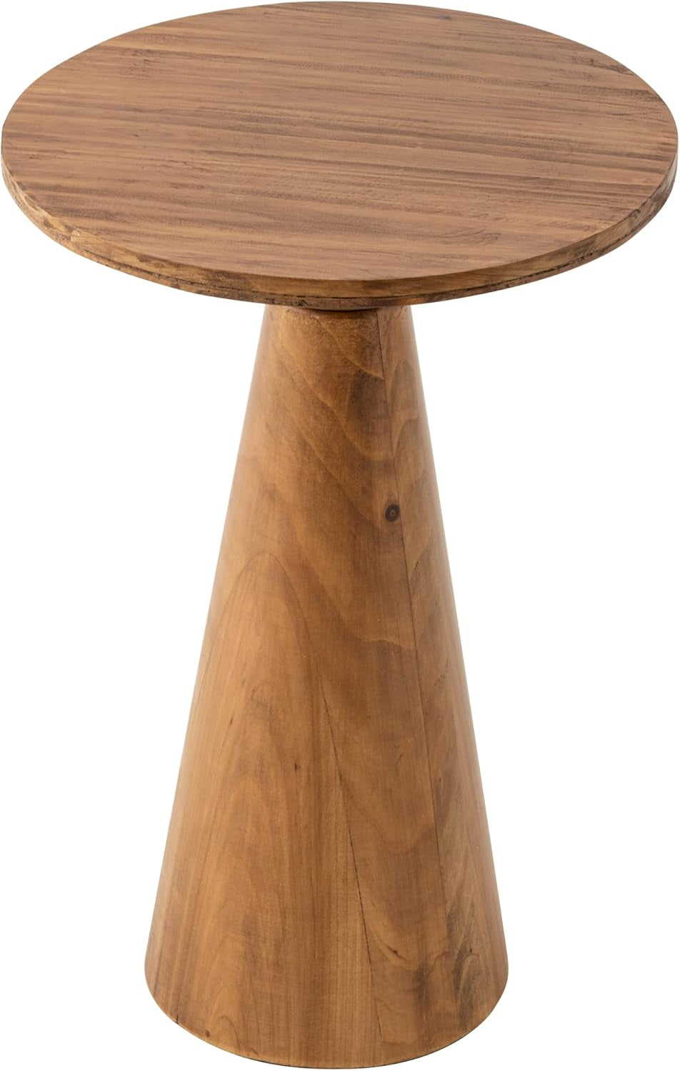 Small Pedestal End Table round Farmhouse Martini Table Wood Plant Stand Rustic Drink Table for Small Space Living Room, Walnut
