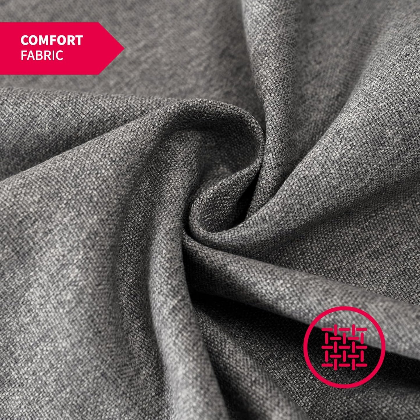 3PCS Sofa Set for Living Room,Modern Linen Couch Set with Nailhead Trim Design, Living Room Furniture Set for Office,Apartment, Home(Sofa & Loveseat & Chair/Dark Grey)