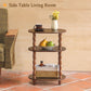Side Table, 3-Tier Small End Table, Modern Oval Night Stand Accent Table for Living Room, Bedroom, Rustic Brown